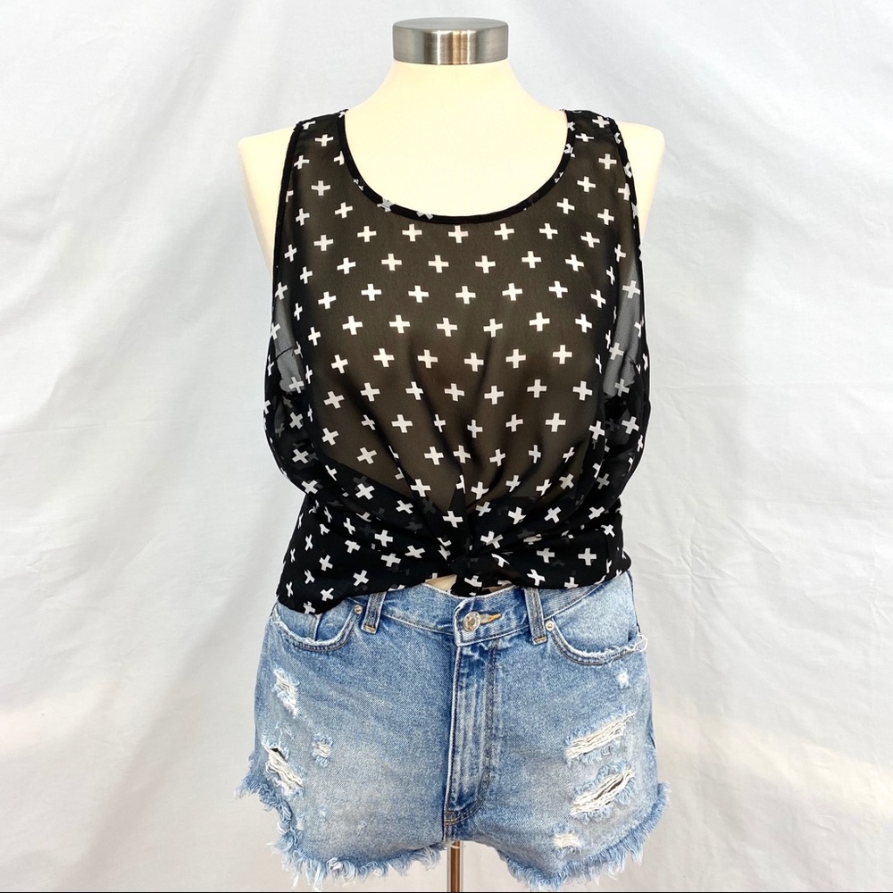 Sheer Rocker Chiffon Tank Top